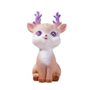 Purple cartoon sika deer resin ornament bedroom decor figurine