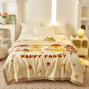 Purple & cream double layer raschel blanket bedroom throw