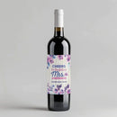 Purple Floral Bridal Shower Wine Label