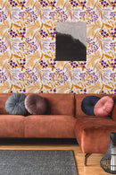 Purple Floral Pattern Wallpaper