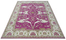 Purple, Ivory and Olive Traditional Hand knotted Oriental Oushak 9x12 wool Area Rug