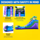 Large Purple Marble Inflatable Water Slide With Pool And Blower (SAK82910)
