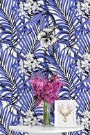 Modish Purple Palm Leaves Wallpaper Chic
