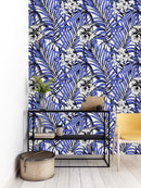 Modish Purple Palm Leaves Wallpaper Chic