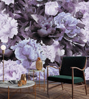 Purple Peony Flowers Wallpaper Mural