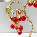 Purple & red crystal grape tree ornaments living room gold vine decor