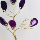 Purple & teal agate tree metal handicraft living room decor
