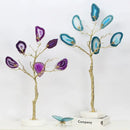 Purple & teal agate tree metal handicraft living room decor
