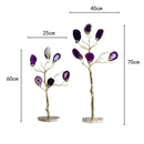 Purple & teal agate tree metal handicraft living room decor