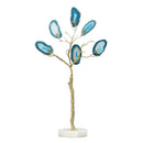 Purple & teal golden agate tree art piece living room decor