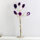 Purple & teal golden agate tree art piece living room decor