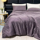 Purple zebra print satin duvet cover set bedroom luxury quilt kit