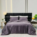 Purple zebra print satin duvet cover set bedroom luxury quilt kit