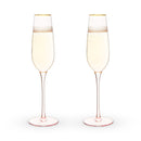 Rose Crystal Champagne Flute Set