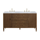 James Martin Myrrin 60" Double Bathroom Vanity, Mid-Century Walnut