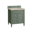 James Martin Brittany 30" Single Bathroom Vanity, Smokey Celadon