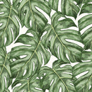 Stylish Tropical Green Leaves Wallpaper Tasteful