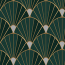 Dark Green and Gold Design Wallpaper
