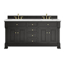 James Martin Brookfield 72" Double Bathroom Vanity, Black Onyx