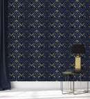 Dark Blue and Gold Design Wallpaper