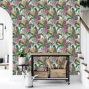 Stylish Pink Exotic Flowers Wallpaper Fashionable