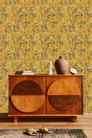 Stylish Yellow Wallpaper with Wildflowers Vogue