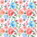Pink and Blue Flowers Wallpaper