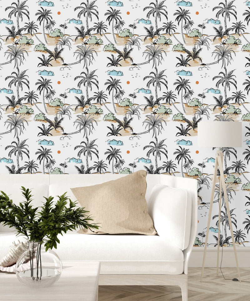 Stylish Beach and Palms Wallpaper Vogue