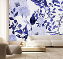 Dark Blue Floral Wallpaper