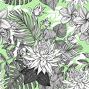 Green Exotic Floral Wallpaper