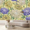 Modish Yellow Floral Wallpaper