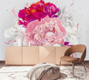 Elegant Multicolored Peonies Wallpaper Fashionable