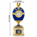 1904 Kelch Chanticleer Blue Enamel Royal Imperial Easter Egg with Clock
