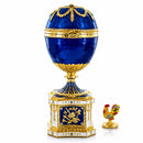 1904 Kelch Chanticleer Blue Enamel Royal Imperial Easter Egg with Clock