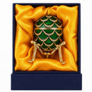 Green Enamel Pinecone Royal Inspired Imperial Easter Egg with Clock Surprise