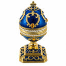 Blue Enamel Scrolls Royal Inspired Easter Egg