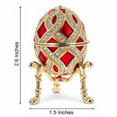 Red Enamel with Clock Surprise Royal Inspired Imperial Egg