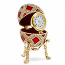 Red Enamel with Clock Surprise Royal Inspired Imperial Egg