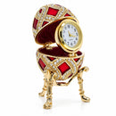 Red Enamel with Clock Surprise Royal Inspired Imperial Egg