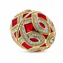 Red Enamel with Clock Surprise Royal Inspired Imperial Egg