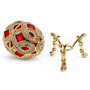 Red Enamel with Clock Surprise Royal Inspired Imperial Egg