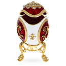 Fleur-de-lis on Red and White Royal Inspired Imperial Easter Egg