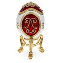 Fleur-de-lis on Red and White Royal Inspired Imperial Easter Egg