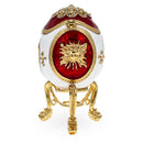 Fleur-de-lis on Red and White Royal Inspired Imperial Easter Egg