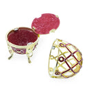 Golden Lion in the Jeweled Cage Egg Figurine