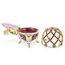 Golden Lion in the Jeweled Cage Egg Figurine