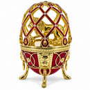 Golden Lion in the Jeweled Cage Egg Figurine