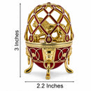 Golden Lion in the Jeweled Cage Egg Figurine