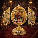 Bejeweled Orthodox Church Easter Egg Golden Figurine