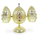 Bejeweled Orthodox Church Easter Egg Golden Figurine